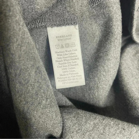 Everlane The Cotton Mock Neck Dress Charcoal Size Medium - Picture 3 of 7